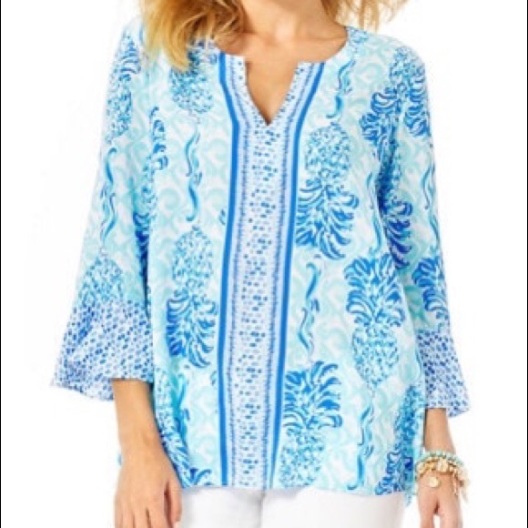 NWT XL Lilly Pulitzer Keona Out Of The Blue Tunic - Picture 2 of 4
